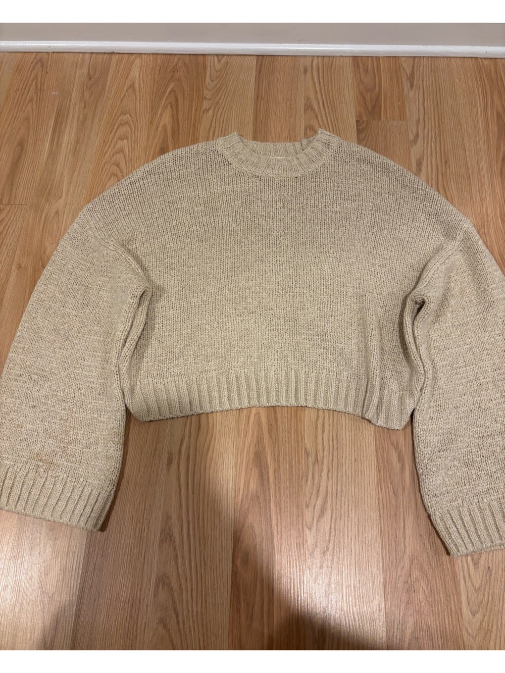 H&M Cream Chunky Ribbed Knit Sweater